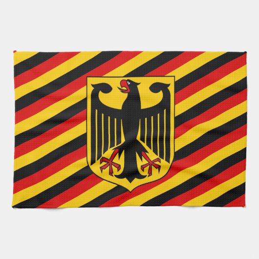 Deutsche Flagge & Wappen, Deutschland/Sportfans Geschirrtuch (Horizontal)