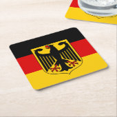 Deutsche Flagge & Wappen, Deutschland/Sportfans Rechteckiger Pappuntersetzer (angewinkelt)