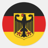 Deutsche Flagge & Wappen, Deutschland/Sportfans Runder Aufkleber (Vorderseite)