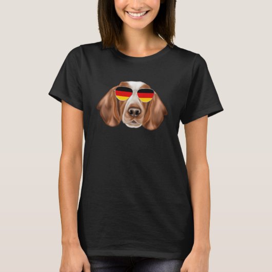 Deutsche Flagge Welsh Springer Spanier Dog Germany T-Shirt (Vorderseite)
