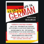 Deutsche Flagge, Werbung für Deutschkurse Flyer<br><div class="desc">Flyer der Werbung für Deutschsprachige  mit deutscher Flagge im Visitenkartengeschäft.</div>