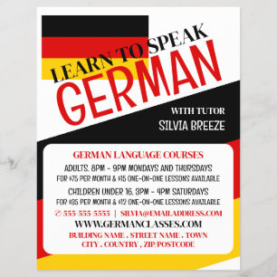 Deutsche Flagge, Werbung für Deutschkurse Flyer