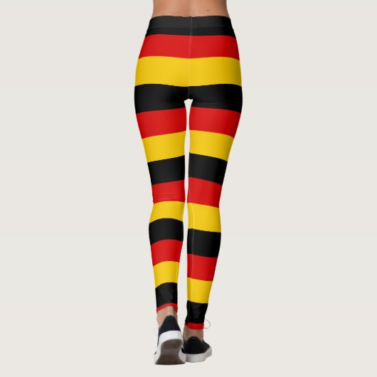 Deutsche Flaggen Farben Schwarzes Gold Leggings (Rückseite)