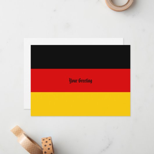 Deutsche Flaggenfarben Schwarz Rot Gold Personalis Mitteilungskarte (Vorderseite/Rückseite Beispiel)