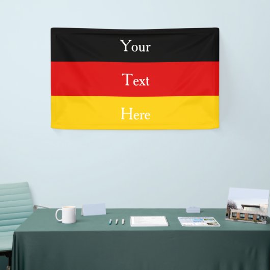 Deutsche Flaggenfarben Schwarzes Gold Personalisie Banner (Messeveranstaltung)