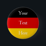 Deutsche Flaggenfarben Schwarzes Gold Personalisie Button<br><div class="desc">Setzen Sie Ihren deutschen Stolz mit diesem attraktiven Design in den unverwechselbaren Farbtönen Schwarz, Rot und Gold in Szene und passen Sie ihn mit der Nachricht, dem Firmennamen oder dem Sprichwort Ihrer Wahl an. Ideal, um eine Veranstaltung oder einen Anlass zu fördern oder um einen Sake zu machen.</div>