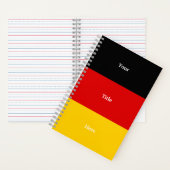 Deutsche Flaggenfarben Schwarzes Gold Personalisie Notizblock (Innen)