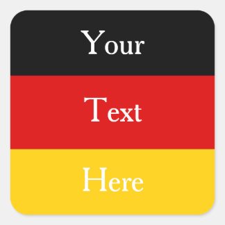 Deutsche Flaggenfarben Schwarzes Gold Personalisie Quadratischer Aufkleber