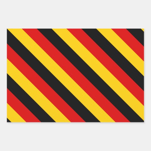 Deutsche Flaggenfarben Schwarzes Gold Umschlagpapi Geschenkpapier Set (Vorderseite 2)