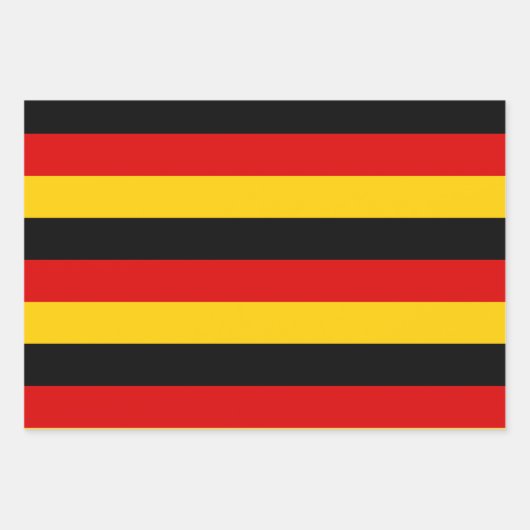 Deutsche Flaggenfarben Schwarzes Gold Umschlagpapi Geschenkpapier Set (Vorderseite 3)