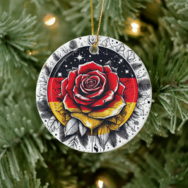 DEUTSCHE FLORALFLAG INSPIRIERT KERAMIK ORNAMENT