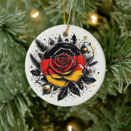 DEUTSCHE FLORALFLAG INSPIRIERT KERAMIK ORNAMENT