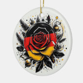 DEUTSCHE FLORALFLAG INSPIRIERT KERAMIK ORNAMENT (Links)