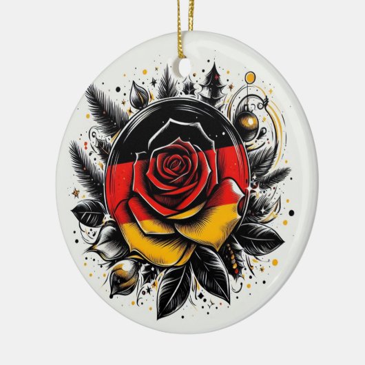 DEUTSCHE FLORALFLAG INSPIRIERT KERAMIK ORNAMENT (Links)