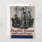 Deutsche Frauen, Arbeit_Propaganda Poster Postkarte (Vorne/Hinten)