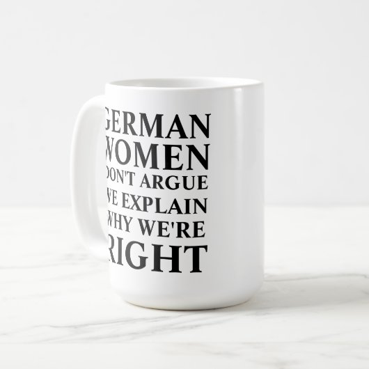 DEUTSCHE FRAUEN KAFFEETASSE (Vorderseite Links)