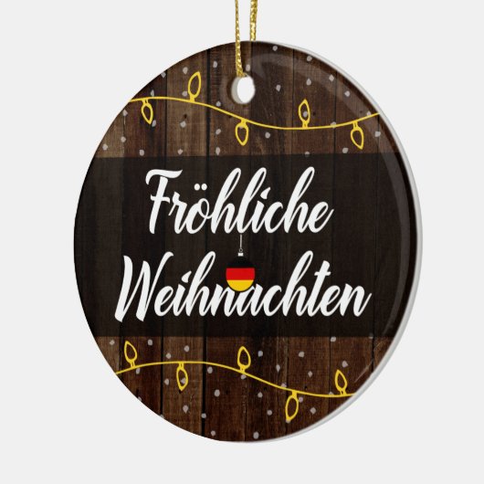 Deutsche frohe Weihnachten, Fröhliche Weihnachten Keramik Ornament (Links)