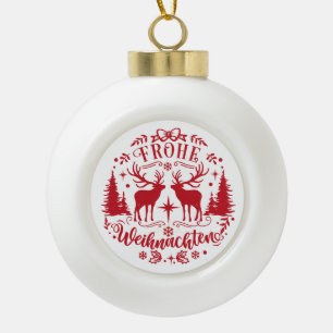Deutsche Frohe Weihnachten Weihnachtsbaum Keramik Kugel-Ornament