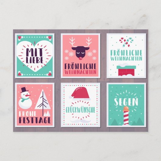 DEUTSCHE FRÖHLICHE WEIHNACHTEN CHRISTMAS CARD PACK (Vorderseite)