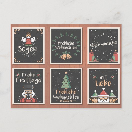 DEUTSCHE FRÖHLICHE WEIHNACHTEN CHRISTMAS CARD SET (Vorderseite)