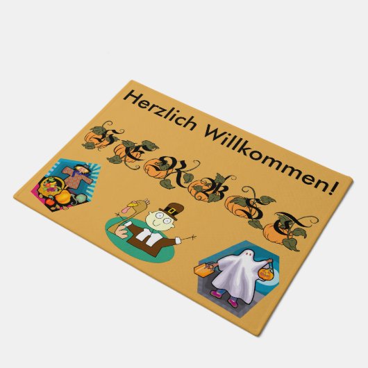 Deutsche Fußmatte des Fall-(Herbst) (Schrägansicht)