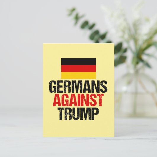 Deutsche gegen Donald Trump Postkarte (Stehend Vorderseite)