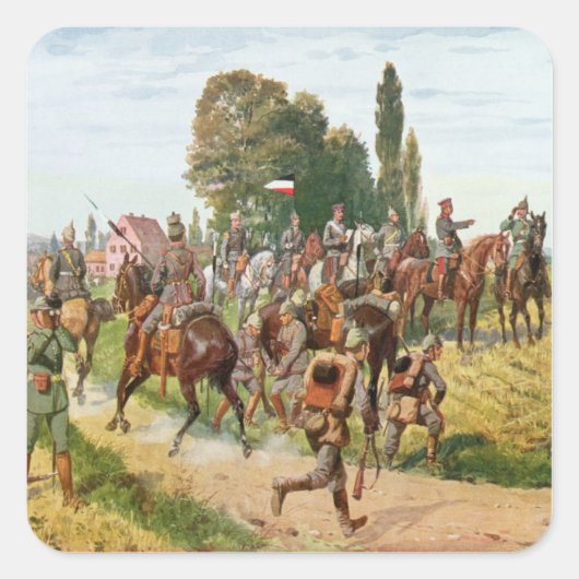 Deutsche Gewerkschaften Quadratischer Aufkleber (Vorderseite)