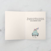 Deutsche Glückwunsch Hochzeit Blue Retro Car Karte (Innenseite)