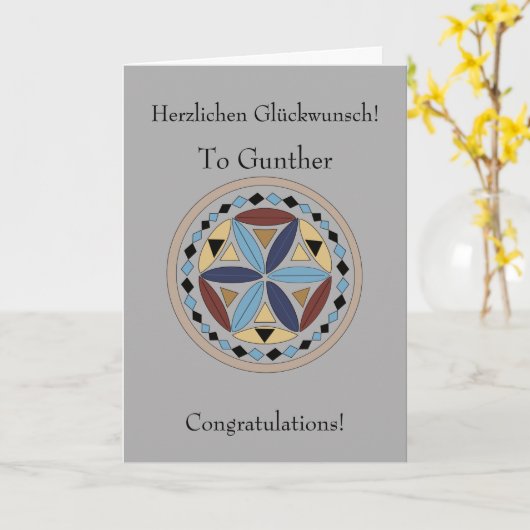 Deutsche Glückwünsche Karte (Gelbe Blume)