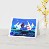 Deutsche Gruß-Geburtstags-Karte - Segeln Karte (Gelbe Blume)