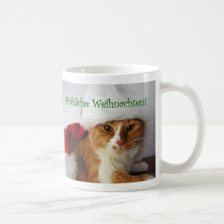 Deutsche Gruß-Katze in der Kaffeetasse