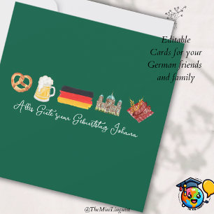Deutsche Happy Birthday Card,Alles Gute zum Geburt Feiertagskarte