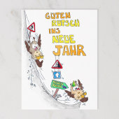 Deutsche Happy New Year GUTEN RUTSCH Postkarte
