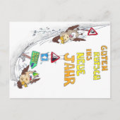 Deutsche Happy New Year GUTEN RUTSCH Postkarte (Vorderseite)