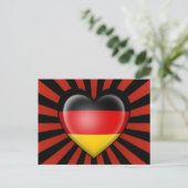 Deutsche Herzenflagge mit Star Burst Postkarte (Stehend Vorderseite)