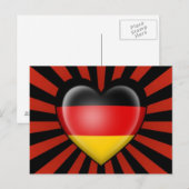 Deutsche Herzenflagge mit Star Burst Postkarte (Vorne/Hinten)