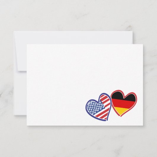 Deutsche Herzflags RSVP Karte (Rückseite)