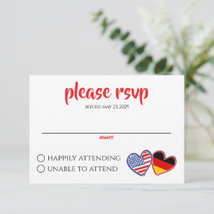 Deutsche Herzflags RSVP Karte