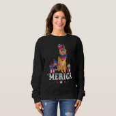 Deutsche Hirte Merica 4. Juli USA F Sweatshirt (Vorne ganz)