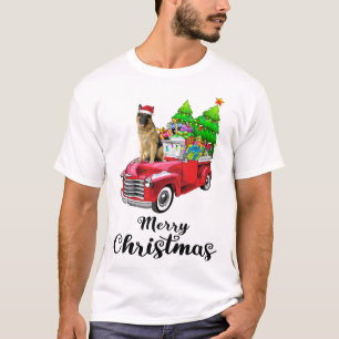 Deutsche Hirte Ride Red Truck Weihnachten Pajama T-Shirt