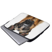 Deutsche Hirte sitzen Laptopschutzhülle (Vorne Knopf)