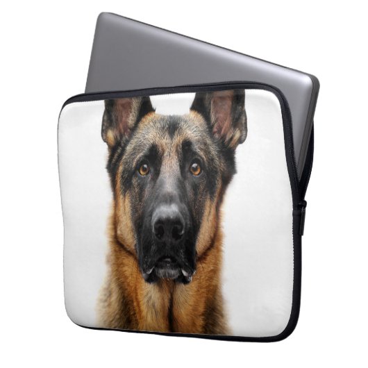 Deutsche Hirte sitzen Laptopschutzhülle (Vorderseite Links)