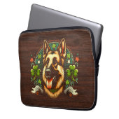 Deutsche Hirte St Patrick's Day Shepherd Dog Gesch Laptopschutzhülle (Vorderseite Links)