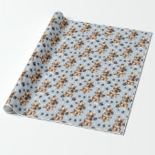 Deutsche Hirte Welppy Birthday Paw Print Geschenkpapier (Ungerollt)