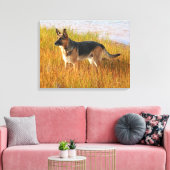 Deutsche Hirte Wrapped Canvas Print Leinwanddruck (Insitu (Wohnzimmer))