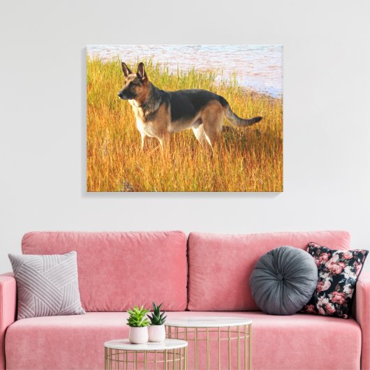 Deutsche Hirte Wrapped Canvas Print Leinwanddruck (Insitu (Wohnzimmer))