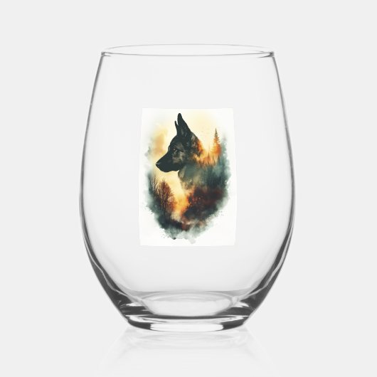 Deutsche Hirten als geistreiche Führer Weinglas Ohne Stiel (Vorderseite)