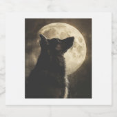 Deutsche Hirten heulen am Mond Schaumweinetikett (Einzelnes Label)