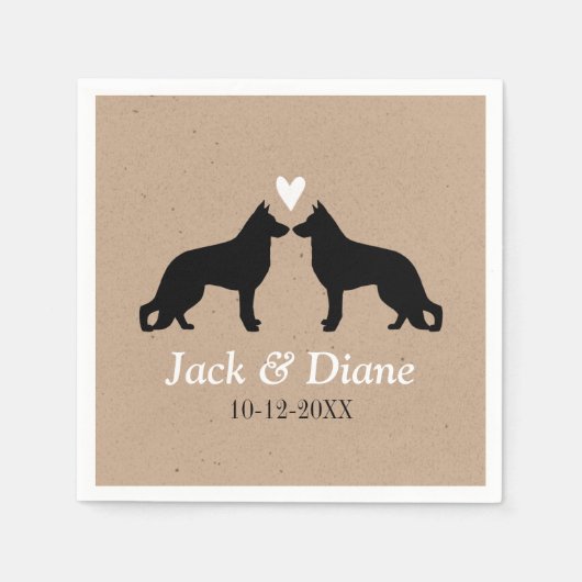 Deutsche Hirten Hochzeitskuppel mit individuellem  Serviette (Vorderseite)