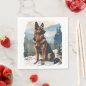 Deutsche Hirten im Winter Wonderland Serviette (Beispiel)